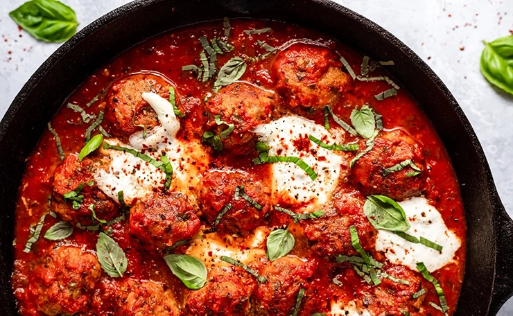 Tomato Meatballs in Creamy Basil Sauce