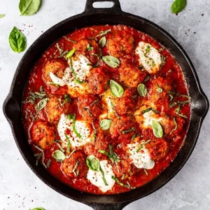 Tomato Meatballs in Creamy Basil Sauce