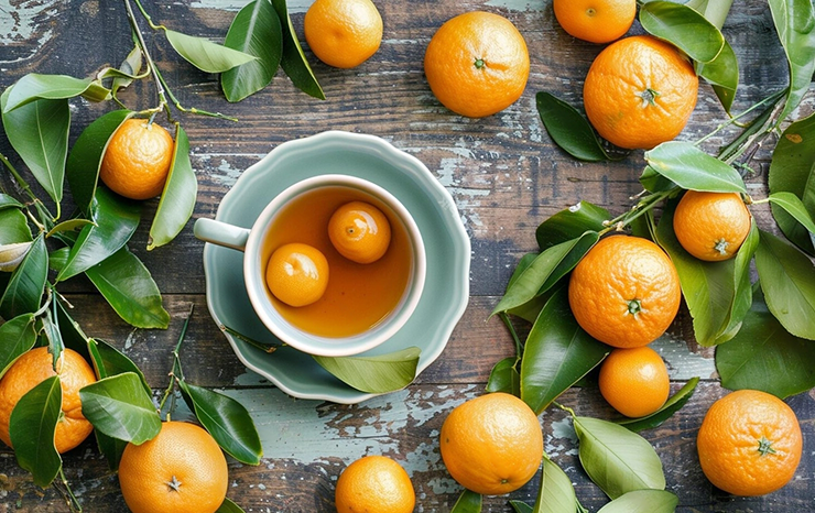 add mandaring peel to tea